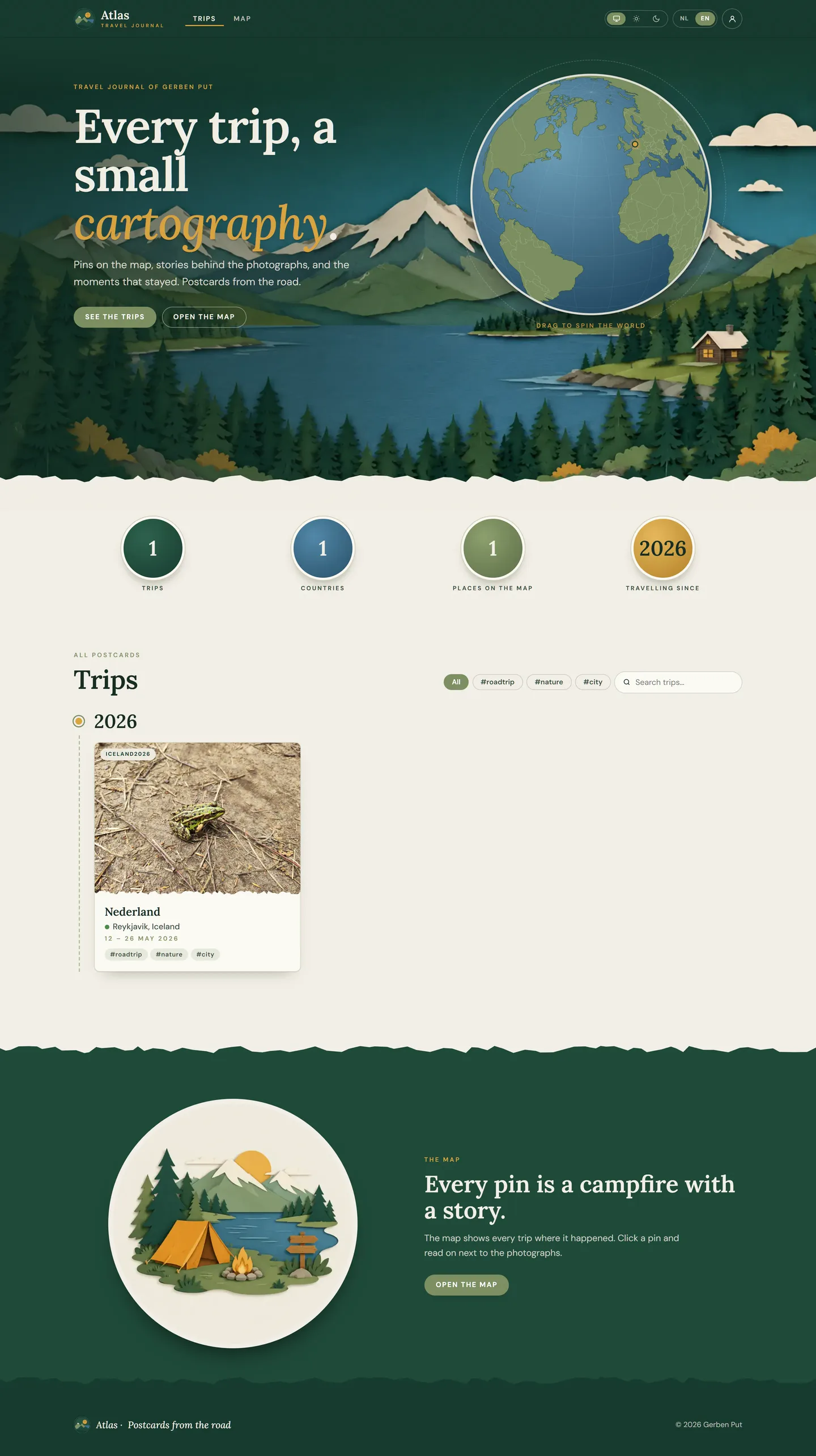Atlas: Screenshot of the live site