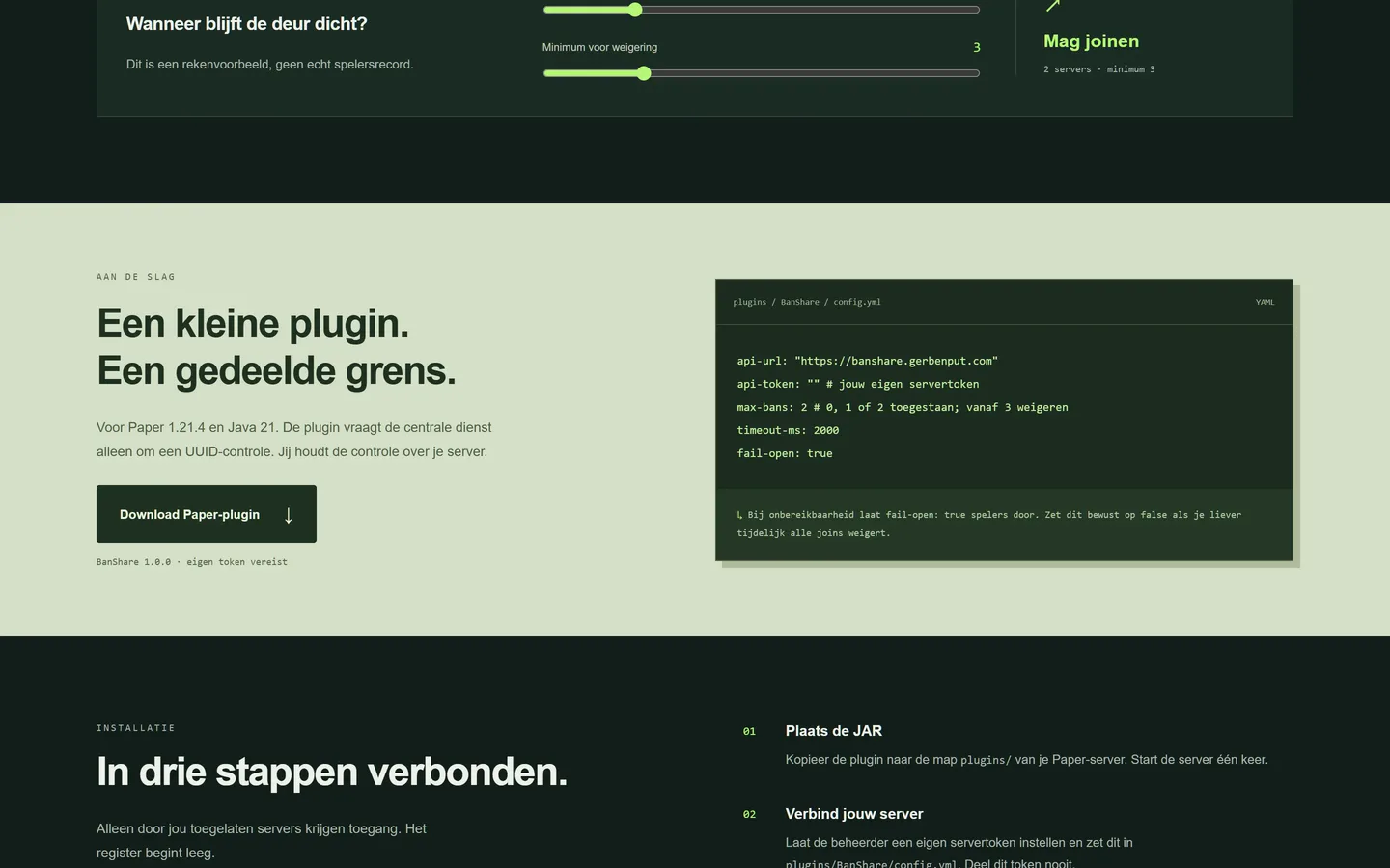 Interactive simulator explaining the configurable ban threshold
