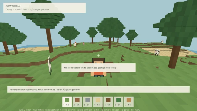 Native Windows game with the paper 3D island, flat figures and egg counter